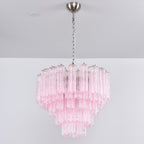 Aurora Chandelier Pink Glass Multi-Tier Romantic Glow