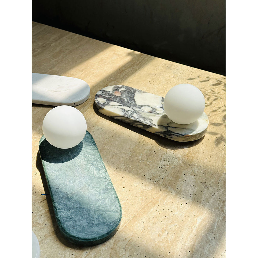 Avi Oval Wall Lamp  Marble