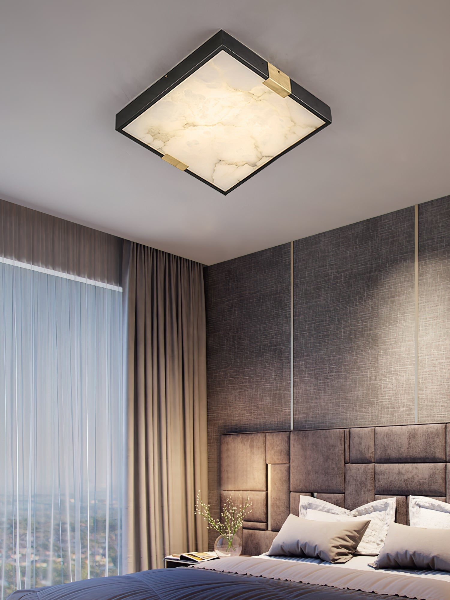 Uphaara Modern Minimalist  Alabaster Ceiling Light