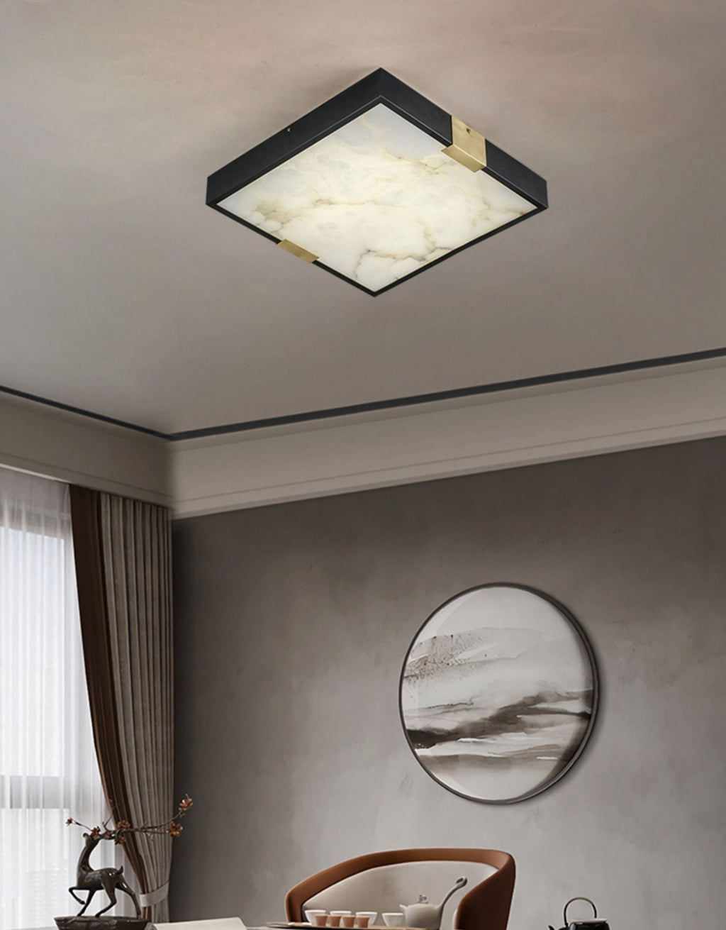Uphaara Modern Minimalist  Alabaster Ceiling Light