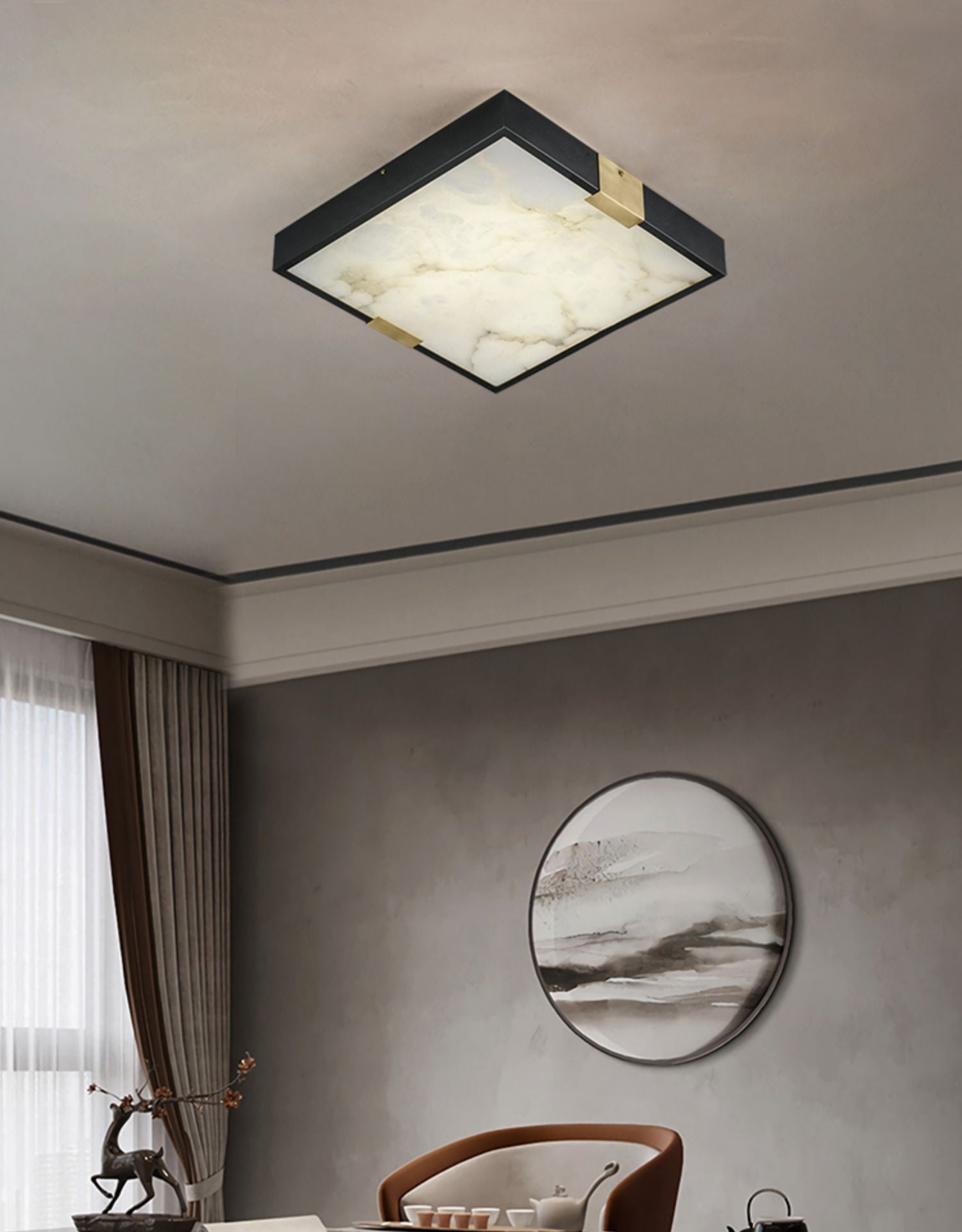 Uphaara Modern Minimalist  Alabaster Ceiling Light