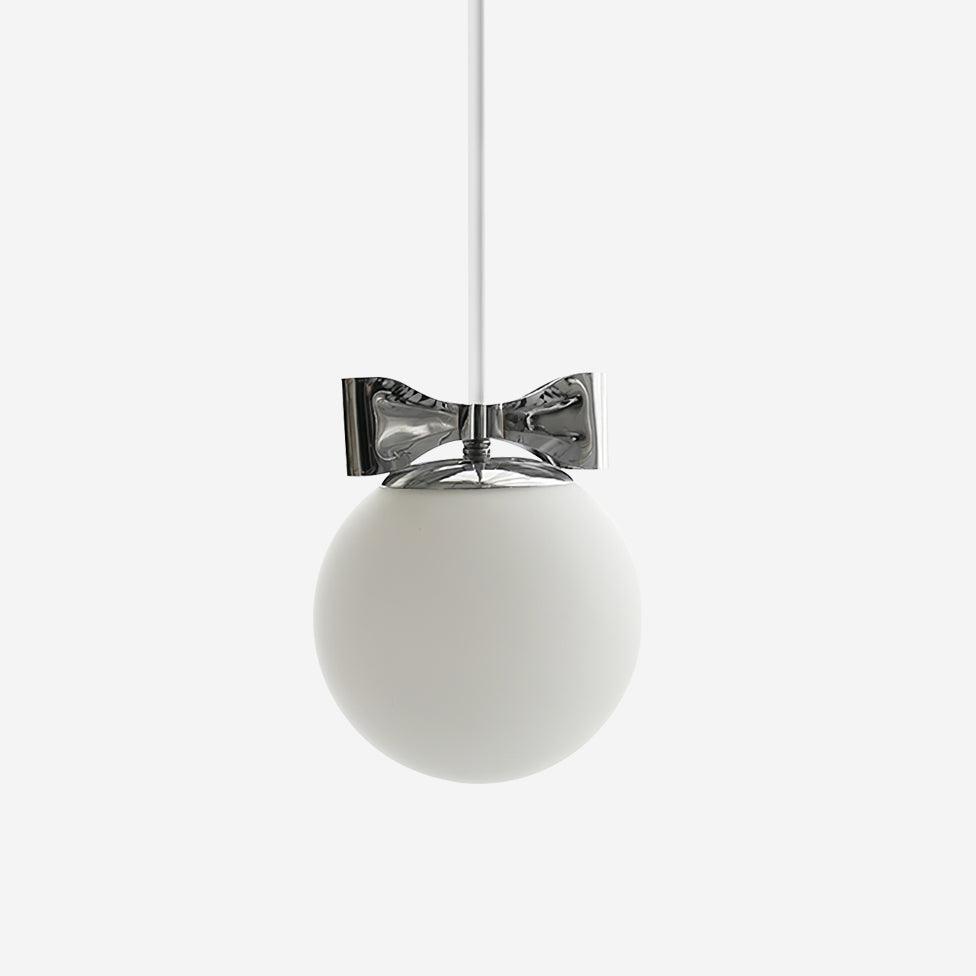 Luna Pendant Lamp Glass Globe Chrome Accent Minimalist