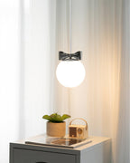 Luna Pendant Lamp Glass Globe Chrome Accent Minimalist