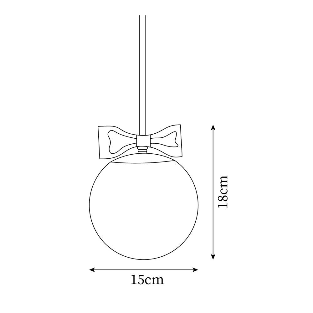 Luna Pendant Lamp Glass Globe Chrome Accent Minimalist