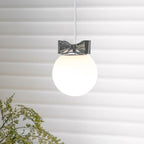 Luna Pendant Lamp Glass Globe Chrome Accent Minimalist