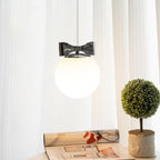 Luna Pendant Lamp Glass Globe Chrome Accent Minimalist
