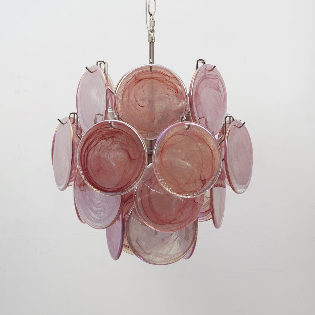 Aurora Chandelier Multicolor Murano Disc Layered Artistic