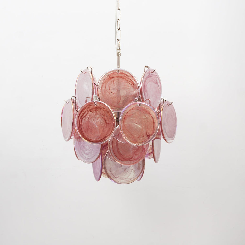 Aurora Chandelier Multicolor Murano Disc Layered Artistic