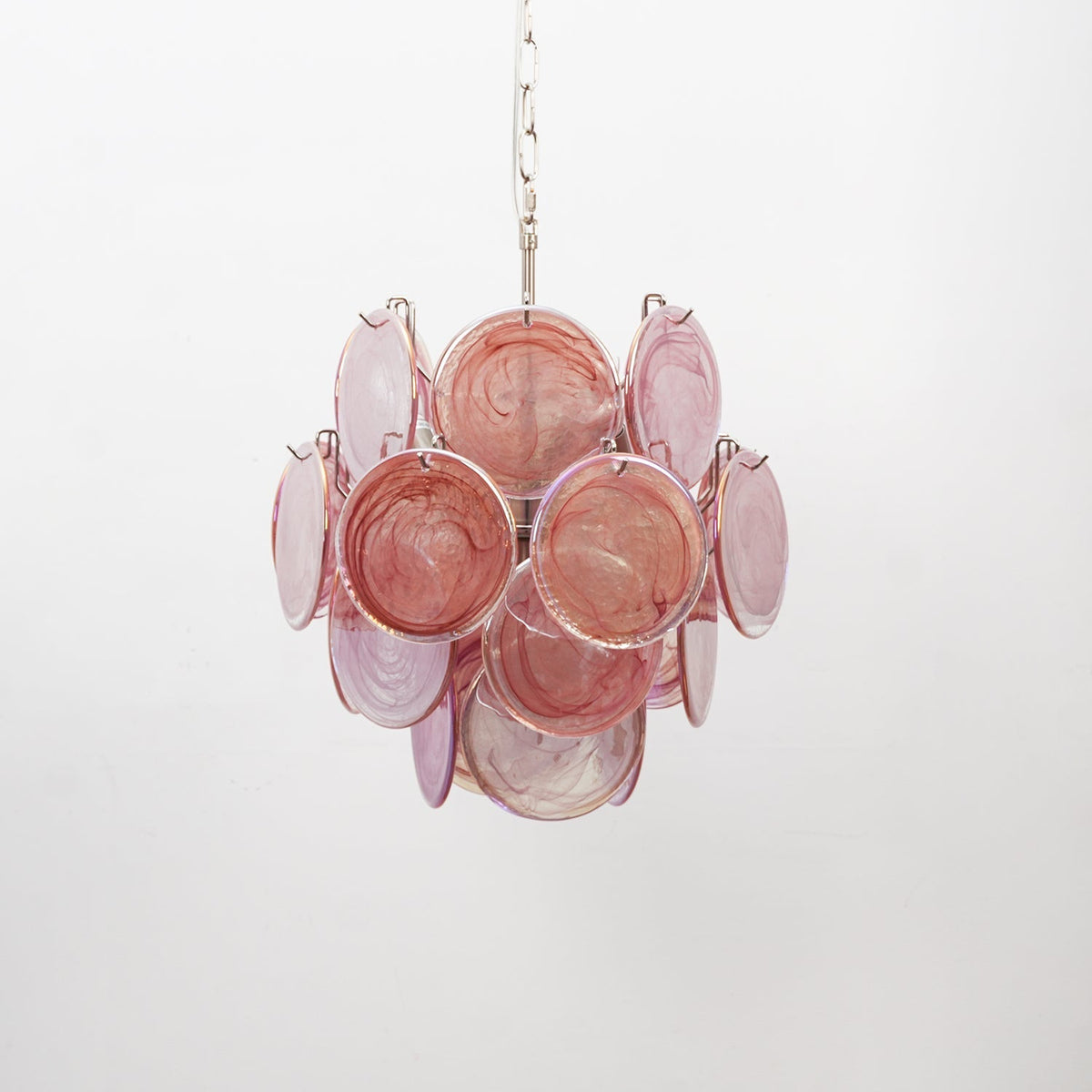 Aurora Chandelier Multicolor Murano Disc Layered Artistic