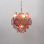 Aurora Chandelier Multicolor Murano Disc Layered Artistic