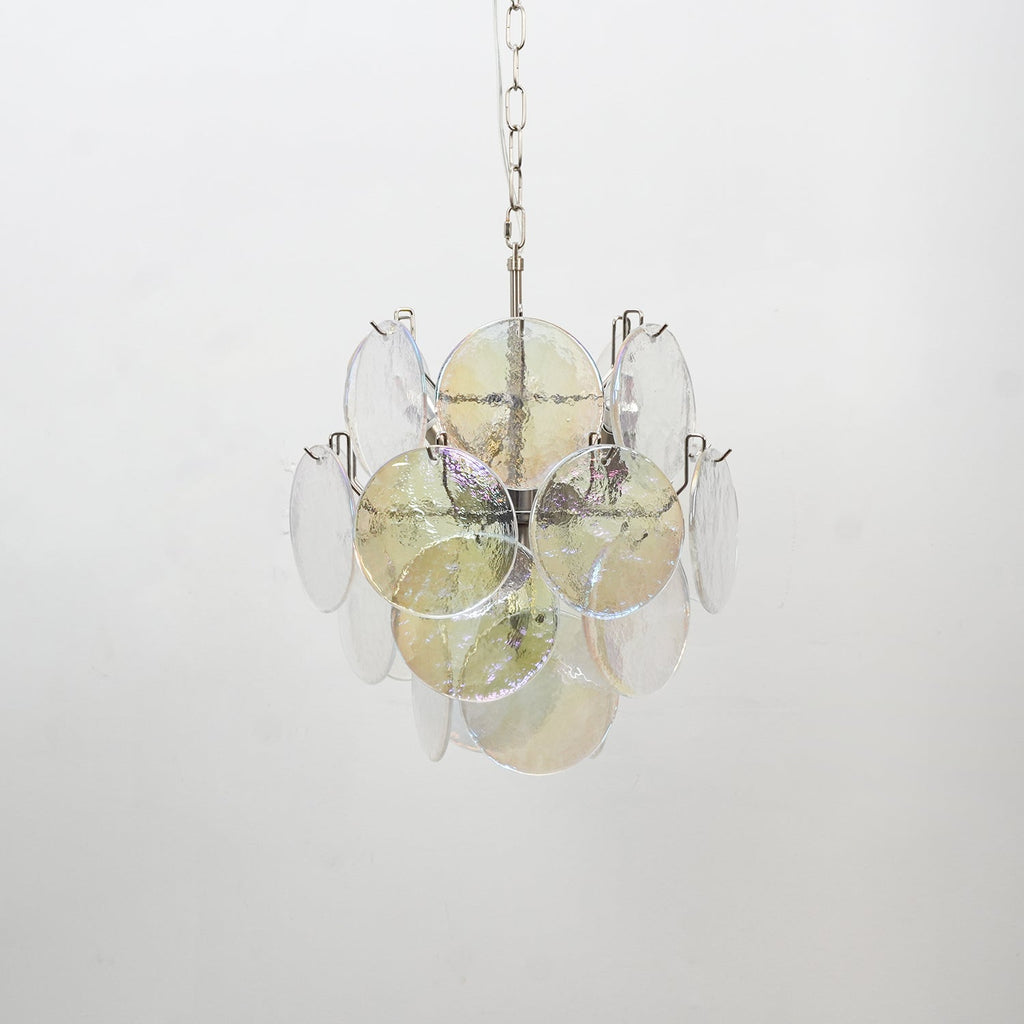 Aurora Chandelier Multicolor Murano Disc Layered Artistic