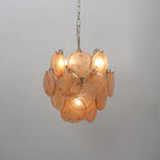 Aurora Chandelier Multicolor Murano Disc Layered Artistic