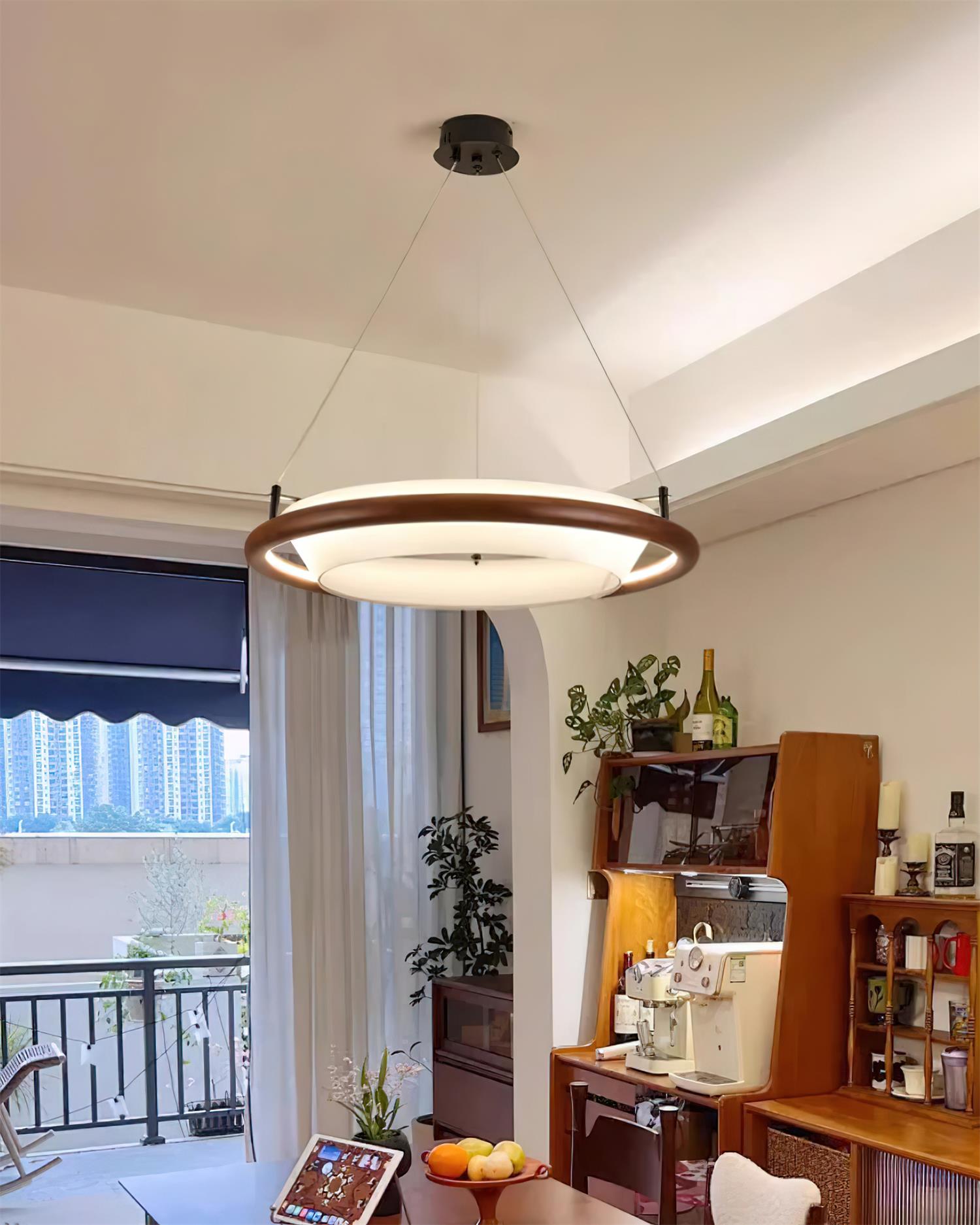 Breno Chandelier Wood Ring Minimalist
