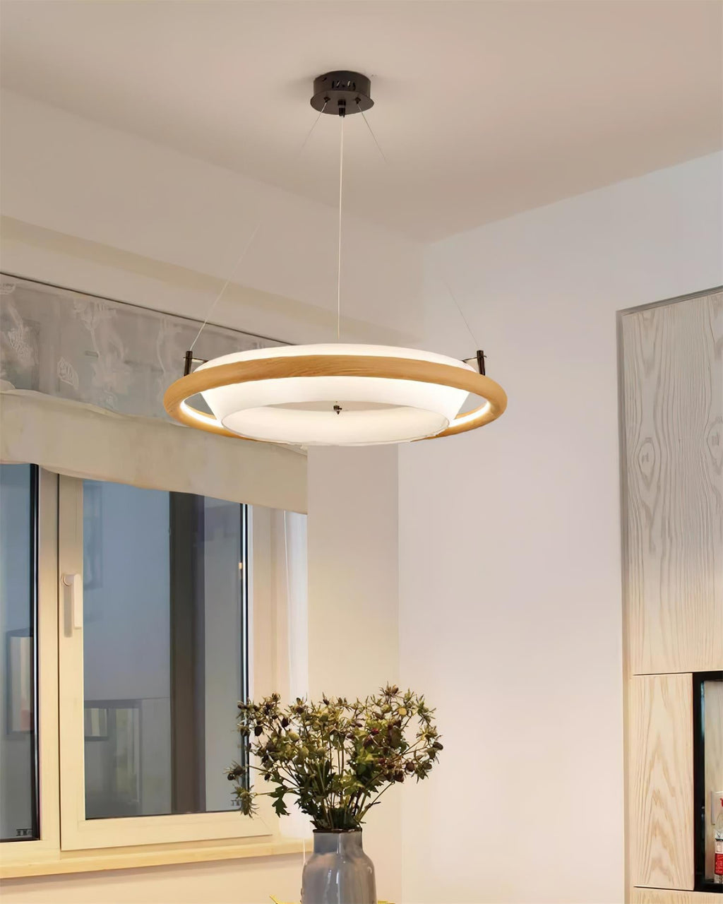 Breno Chandelier Wood Ring Minimalist