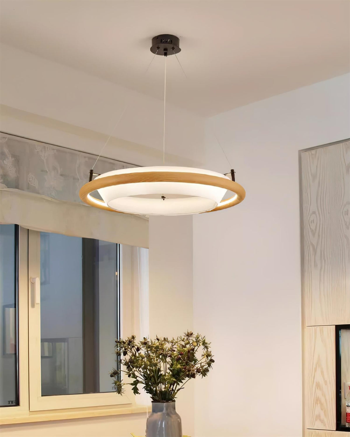 Breno Chandelier Wood Ring Minimalist