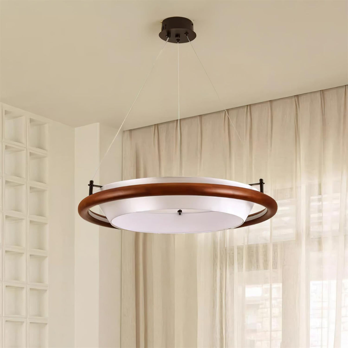 Breno Chandelier Wood Ring Minimalist