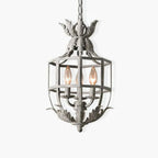 Lustra Chandelier Retro Cage Grey Candle