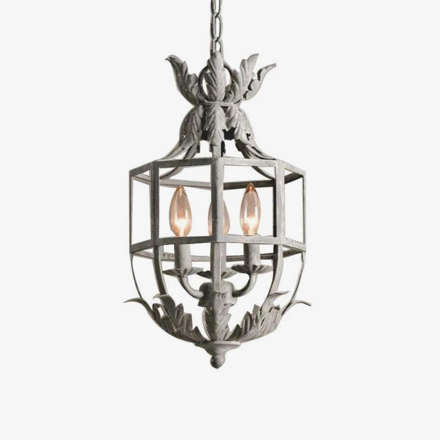 Lustra Chandelier Retro Cage Grey Candle