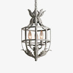 Lustra Chandelier Retro Cage Grey Candle