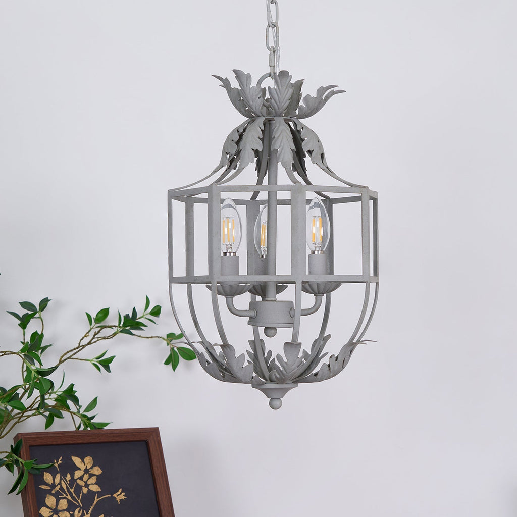 Lustra Chandelier Retro Cage Grey Candle