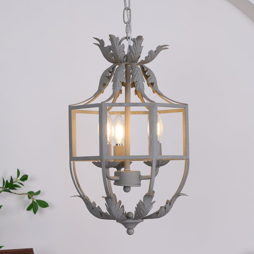 Lustra Chandelier Retro Cage Grey Candle
