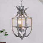 Lustra Chandelier Retro Cage Grey Candle