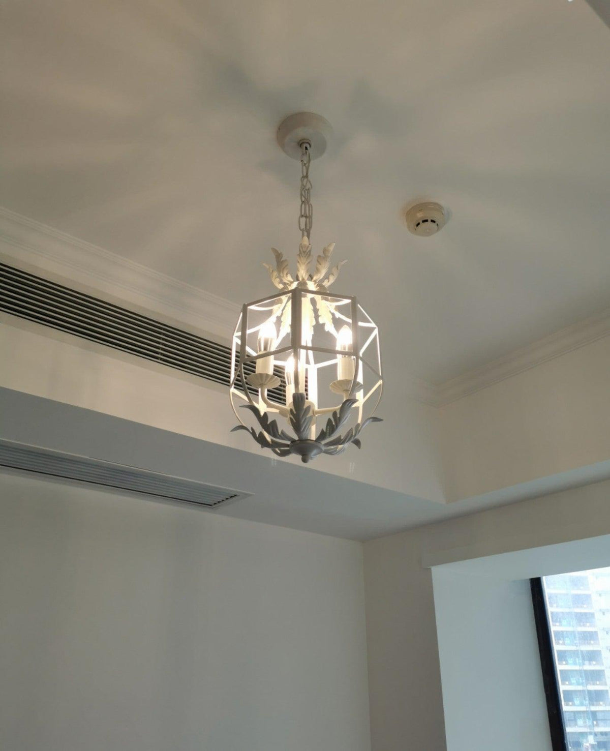 Lustra Chandelier Retro Cage Grey Candle