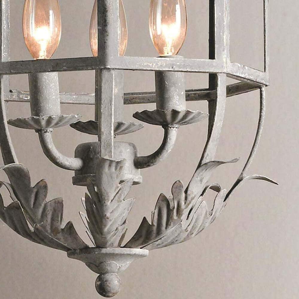 Lustra Chandelier Retro Cage Grey Candle