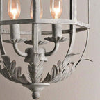 Lustra Chandelier Retro Cage Grey Candle