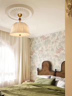 Ceiling Light in Fabric, and Wood for Warm Interiors Elegant