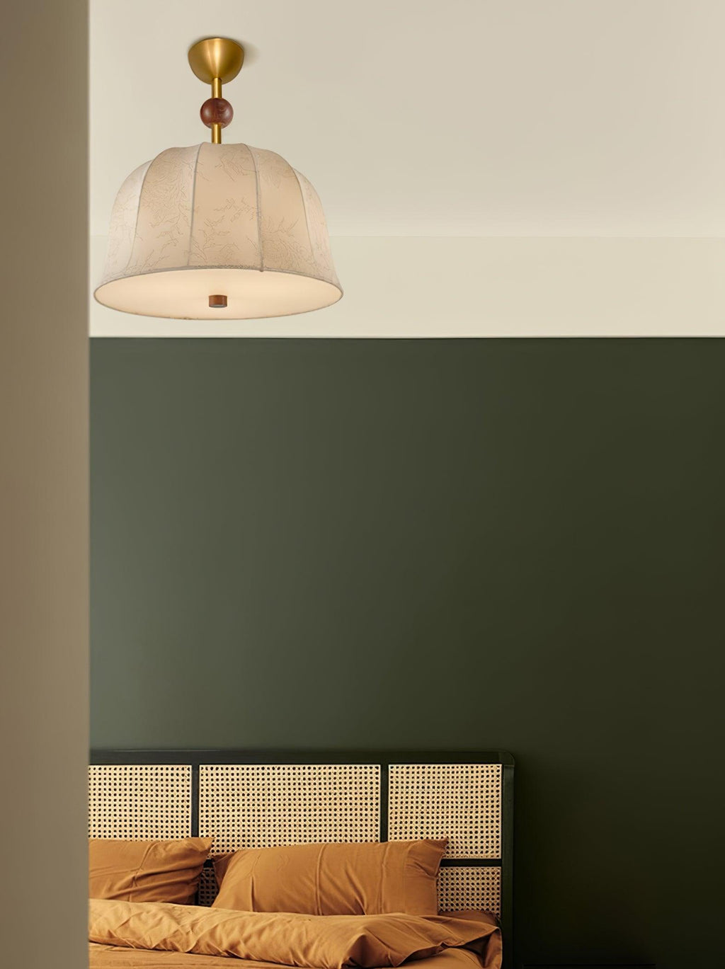 Ceiling Light in Fabric, and Wood for Warm Interiors Elegant