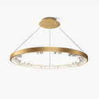 Lustra Chandelier Circle Crystal Gold Ring Elegant