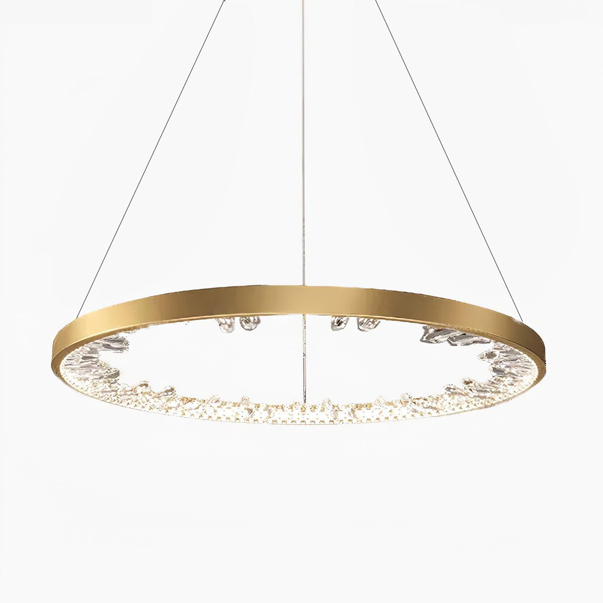 Lustra Chandelier Circle Crystal Gold Ring Elegant