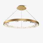 Lustra Chandelier Circle Crystal Gold Ring Elegant