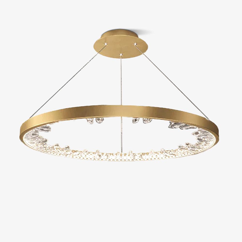 Lustra Chandelier Circle Crystal Gold Ring Elegant