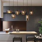 Valentina Minimalist Bottle Glass Pendant Light Smoke Gray