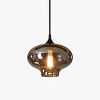 Valentina Minimalist Bottle Glass Pendant Light Smoke Gray