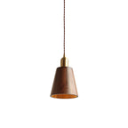 Lustra Pendant Lamp Walnut Brass Modern for Living Room