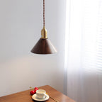 Lustra Pendant Lamp Walnut Brass Modern for Living Room