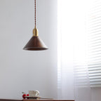 Lustra Pendant Lamp Walnut Brass Modern for Living Room