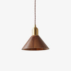 Lustra Pendant Lamp Walnut Brass Modern for Living Room