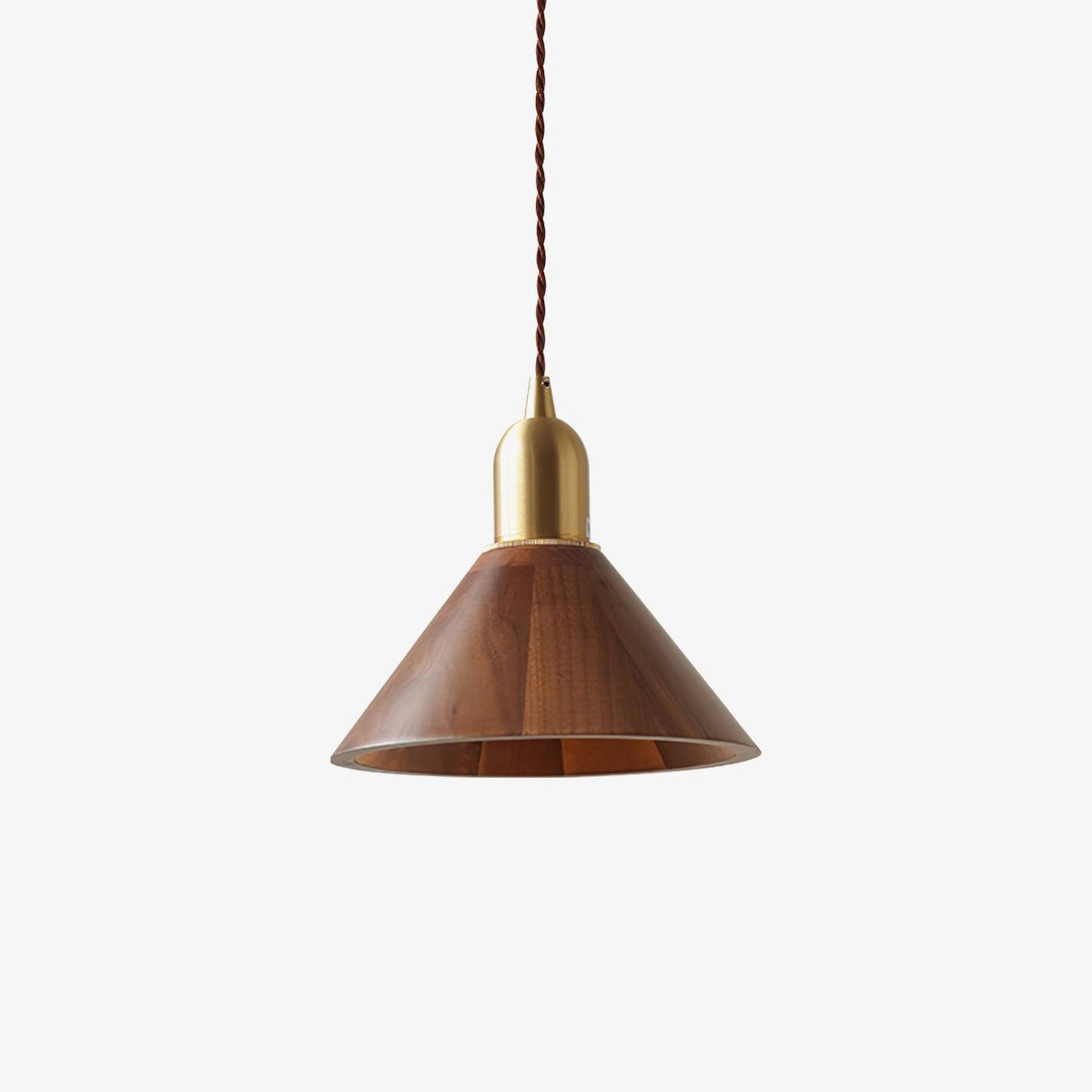 Lustra Pendant Lamp Walnut Brass Modern for Living Room