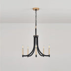 Ceshaora Vintage Industrial Brass Chandelier