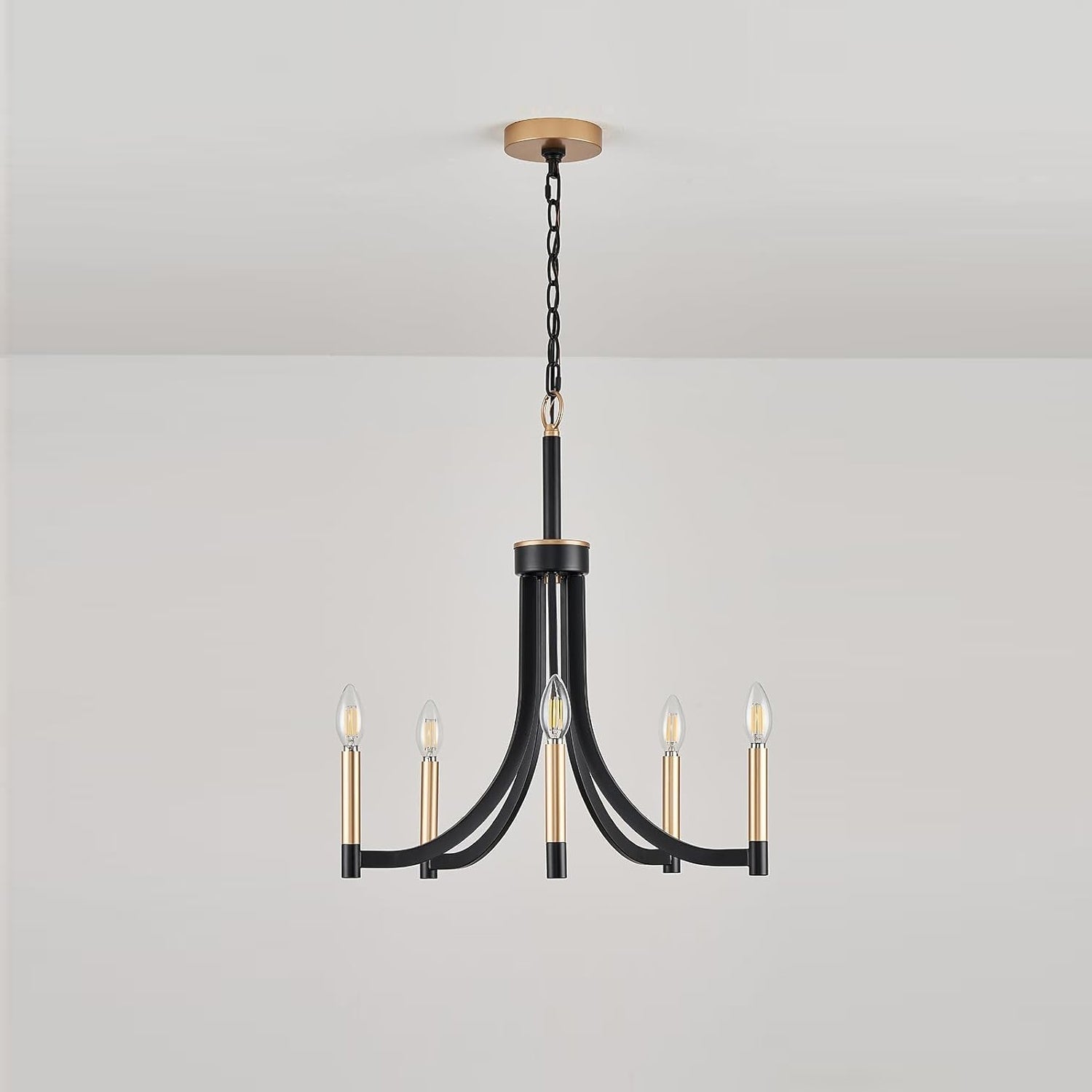 Ceshaora Vintage Industrial Brass Chandelier