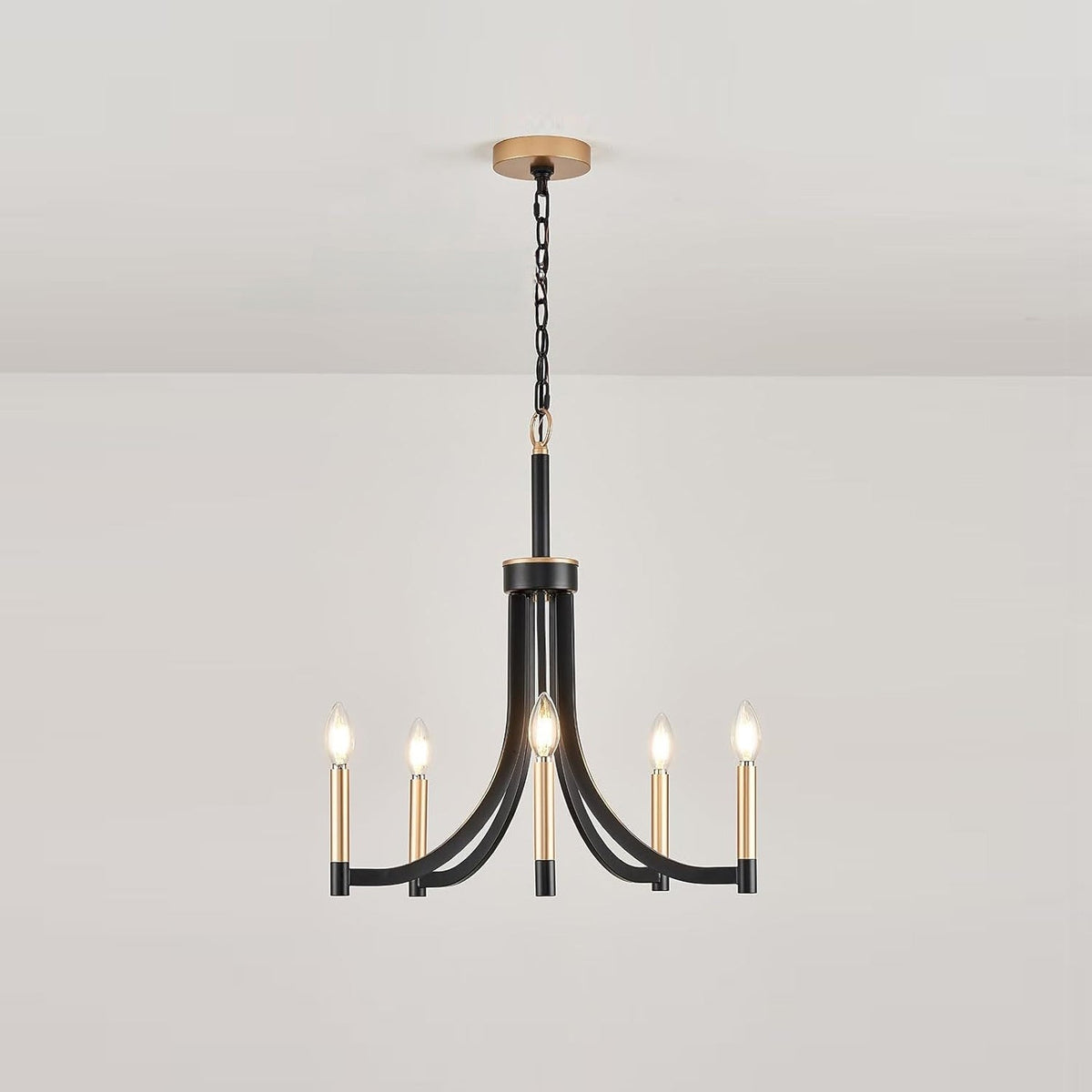 Ceshaora Vintage Industrial Brass Chandelier