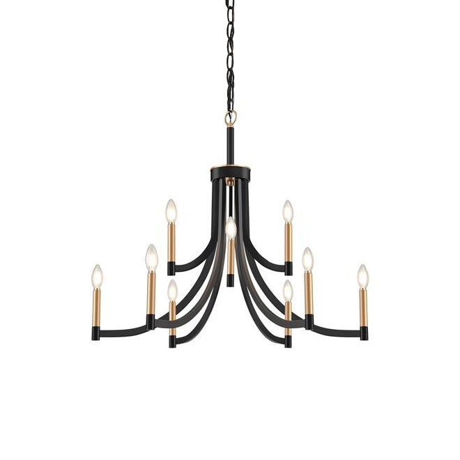 Ceshaora Vintage Industrial Brass Chandelier