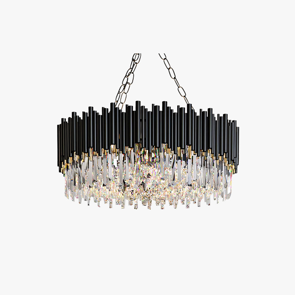 Kristy Industrial Cylindrical Glass Chandelier Living Room
