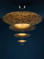 Zathaara Layered Gold Foil Pendant Light