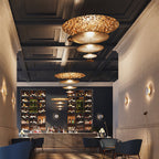 Zathaara Layered Gold Foil Pendant Light