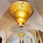 Zathaara Layered Gold Foil Pendant Light